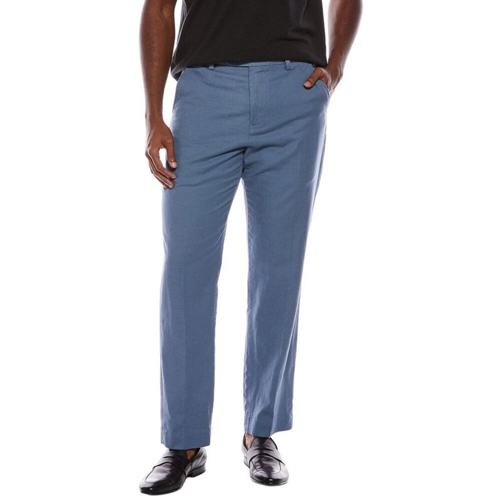 Brooks Brothers Mens  Linen-Blend Pant, Blue